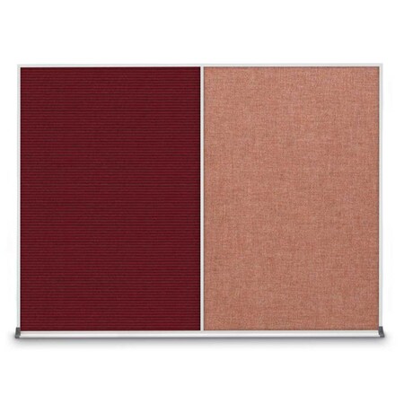 United Visual Products Triple Door Radius Plus Corkboard, 72" x UV8005PLUS-GOLD-CORK